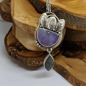 Amethyst Sage and Variscite Necklace